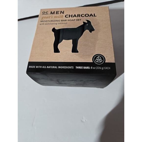 OC.MEN GOAT'S MILK & Charcoal Moisturizing bar soap for men, 3 bars - Picture 2 of 16